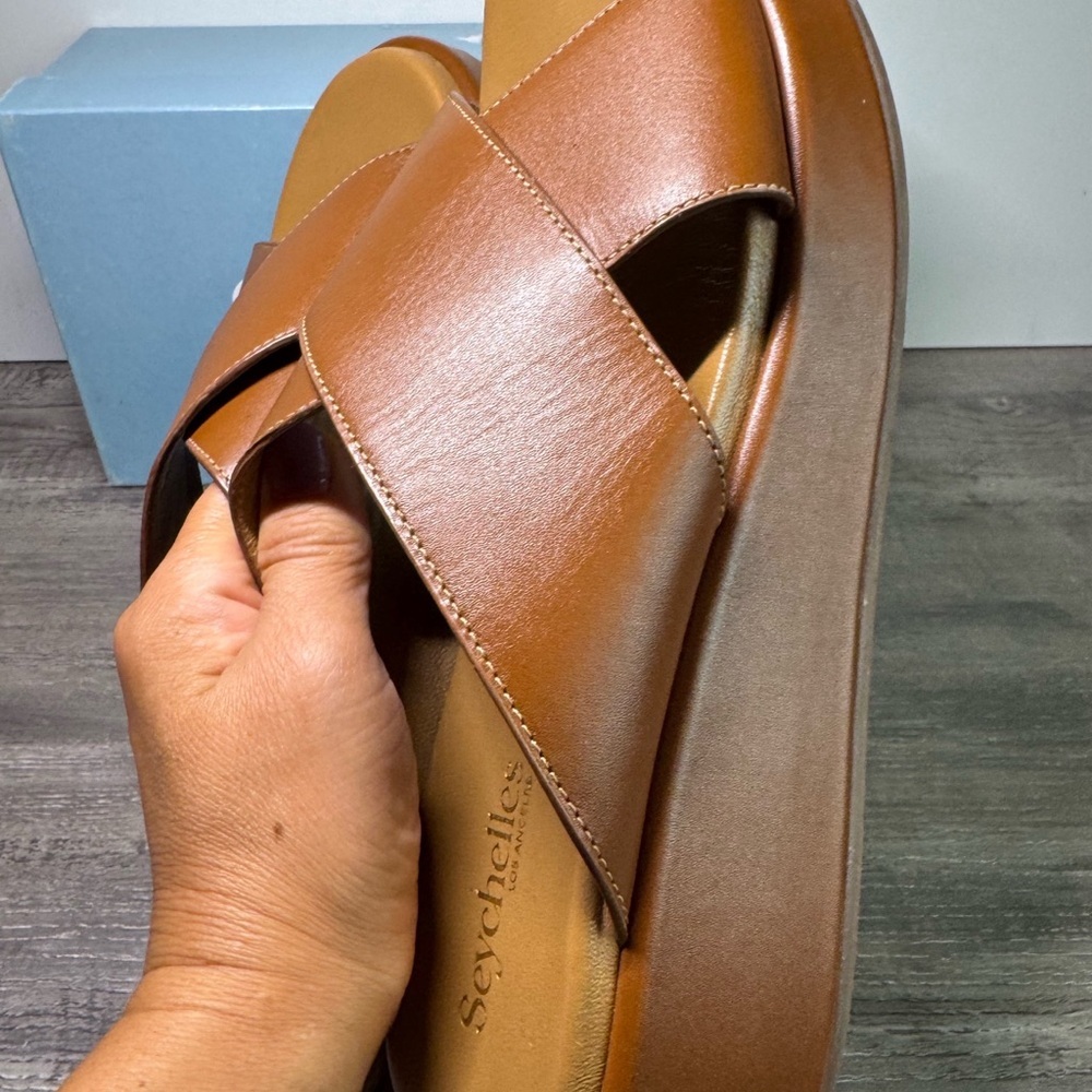 NWOT Seychelles Key Largo Wedge Slide Leather Sandals 10 $129 - Picture 10 of 14